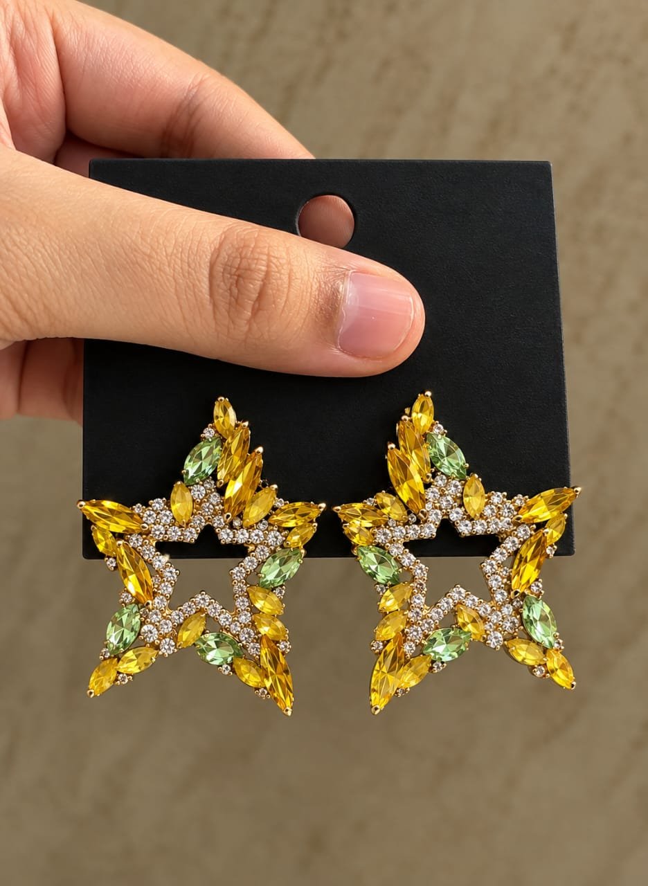 Astraea Citrine Star Studs