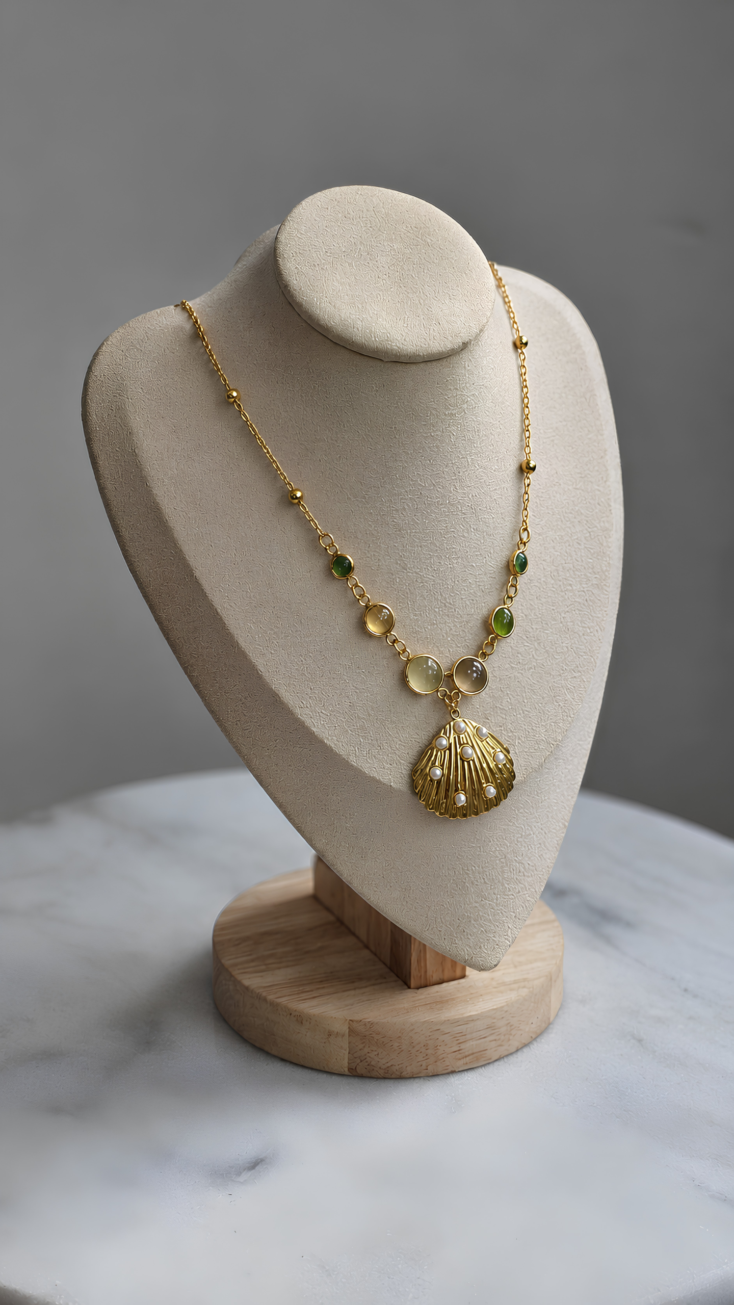 The Zumurrud Shell Drops Necklace