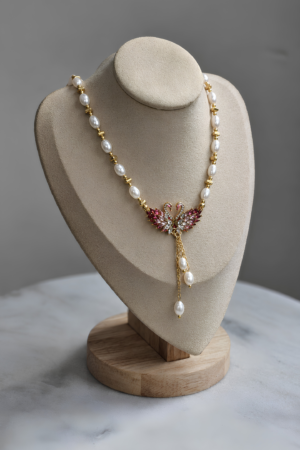 The Hans Pair Crystal Swan Lariat