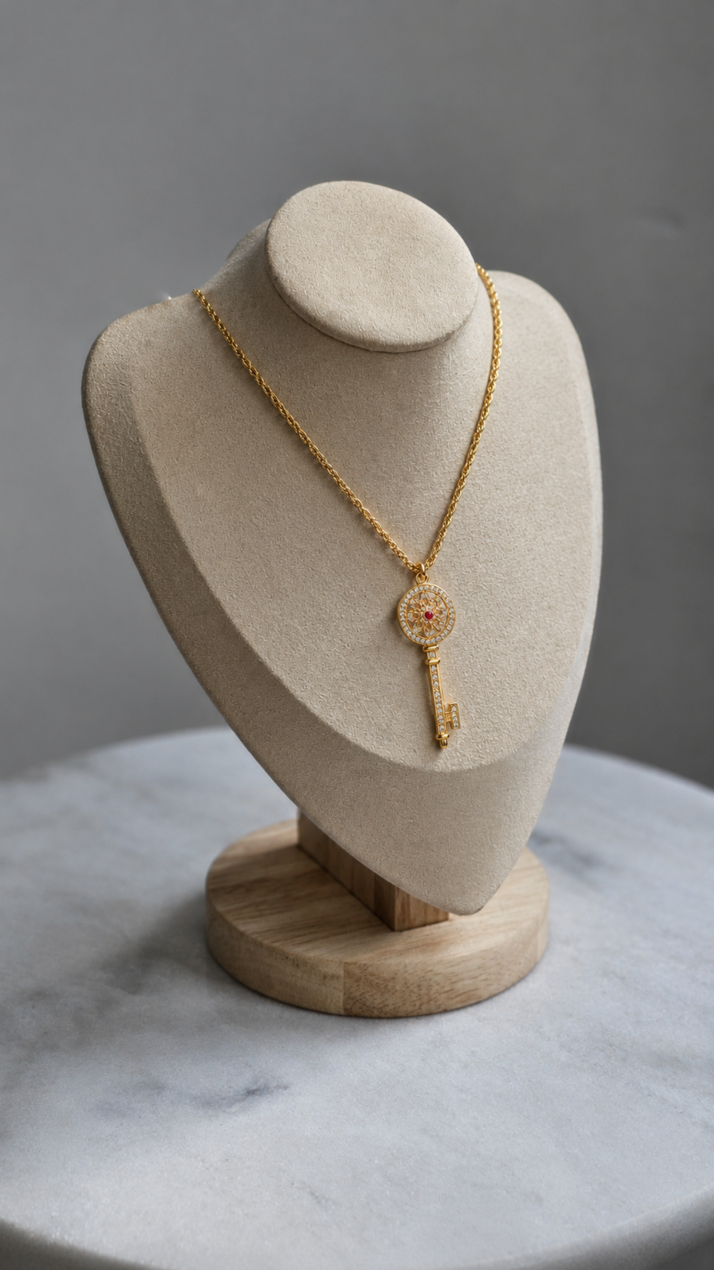 The Crimson Secret Key Pendant