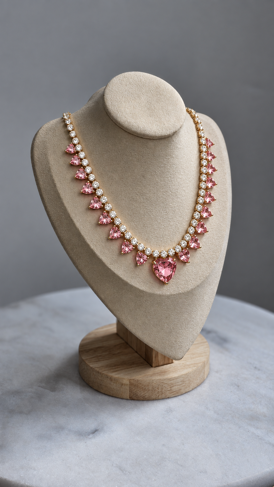 The Dil-Rubab Crystal Heart Choker