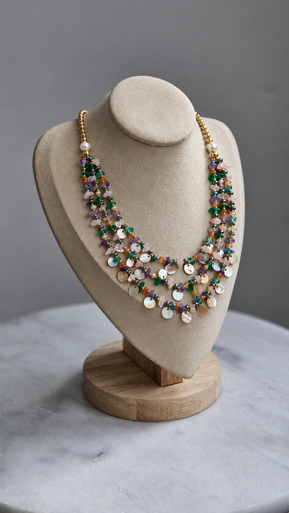 The Navratan Multi-Tier Cascading Necklace