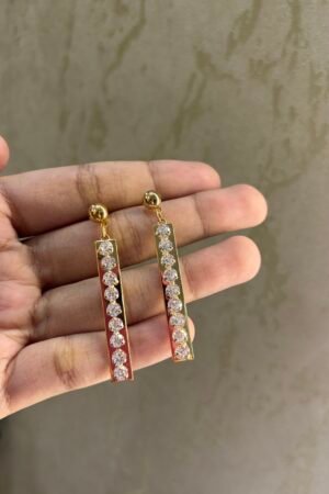 Aria Crystal Bar Linear Drop Earrings