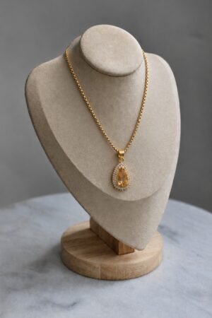 The Golden Citrine Teardrop Pendant