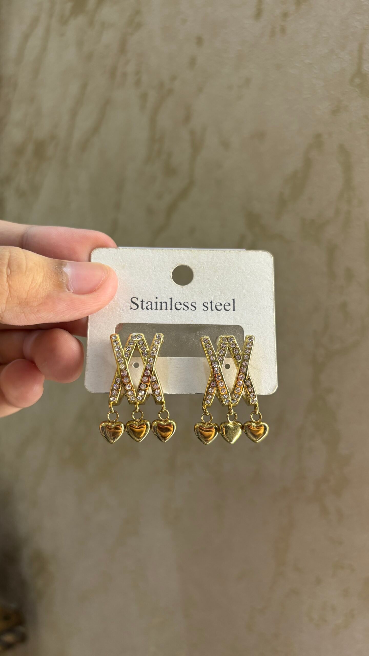 Amora Cross-Criss Dangle Heart Earrings