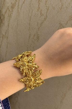 Solis Hammered Starburst Statement Hand Cuff
