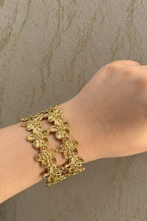 Astoria Double-Row Meadow Floral Hand Cuff