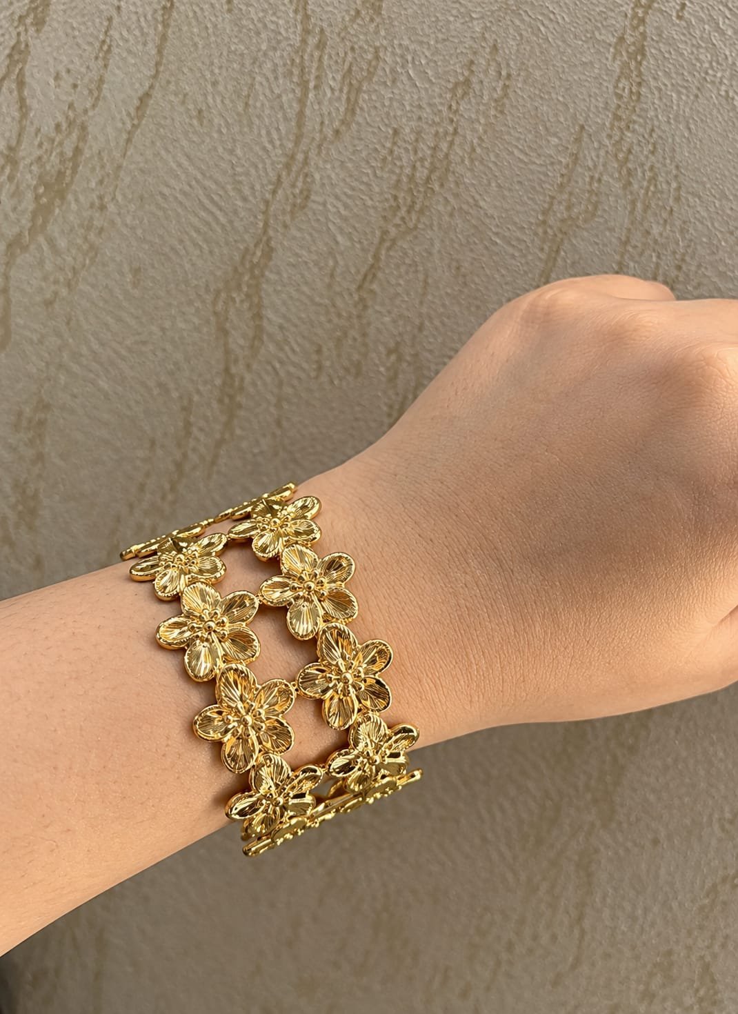 Astoria Double-Row Meadow Floral Hand Cuff