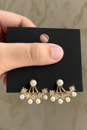 Aura Pearl & Crystal Ear Jacket Earrings