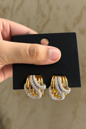 Vespera Sculptural Crossover Hoop Earrings