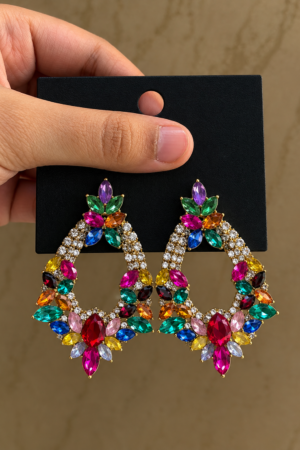 Kaleidoscope Prism Teardrop Hoops