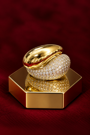 The Golden Swirl Dual-Dome Ring