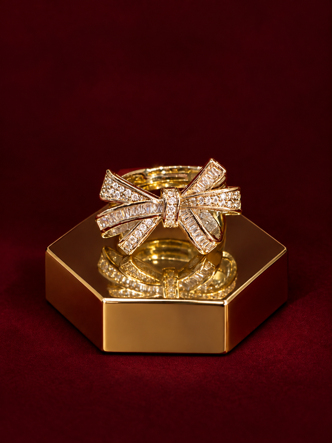 The Ribbon Glitz Bow Ring