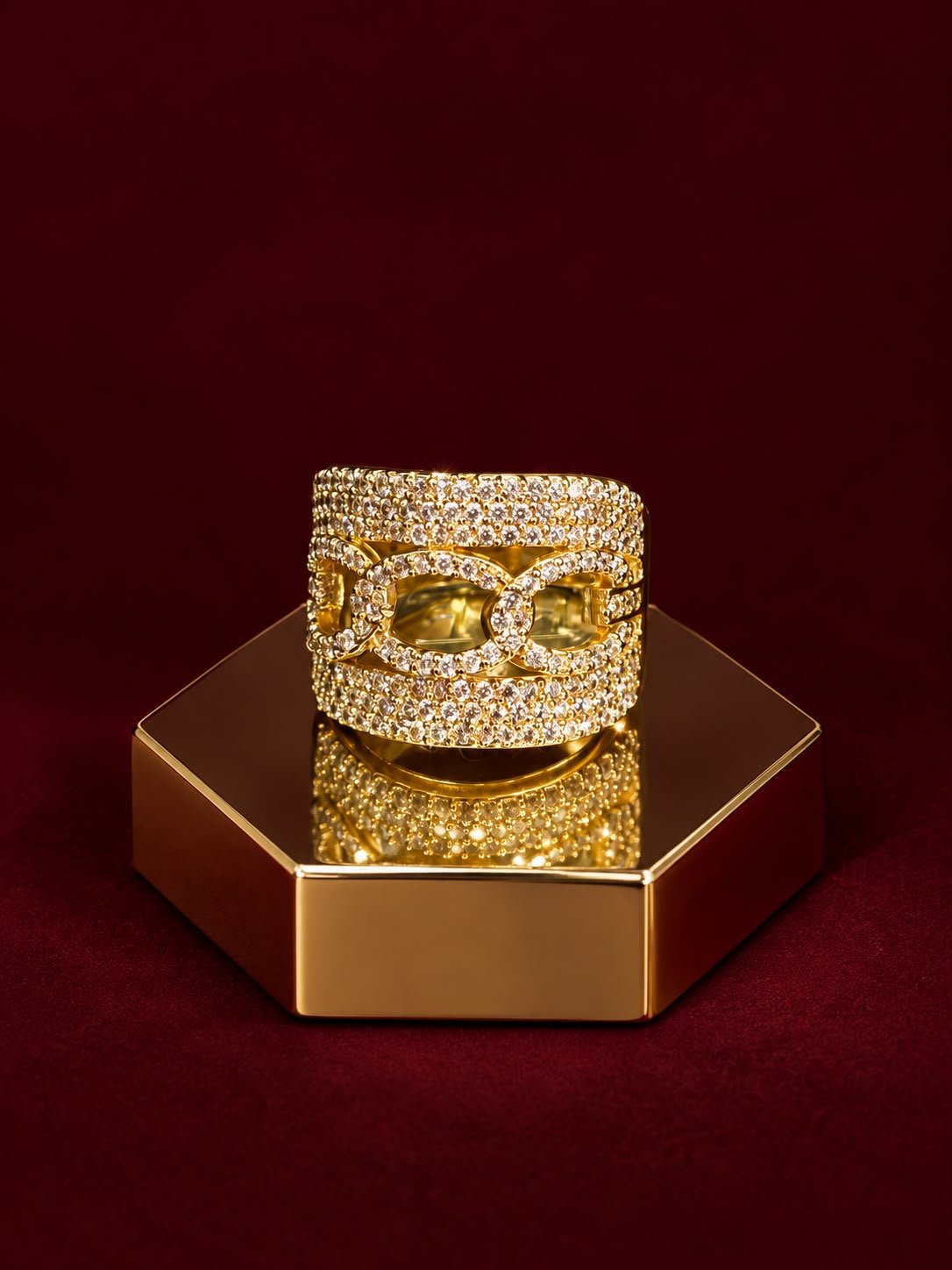 The Entwined Crystal Mesh Ring