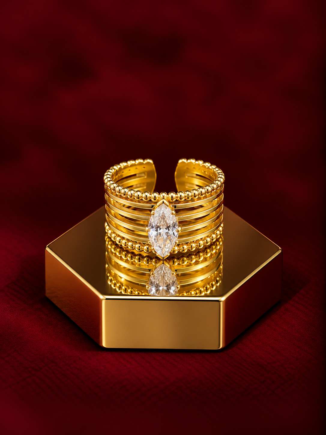 The Marquise Tiered Stack Ring