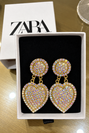 The Zara Iridescent Heart Drop Earrings