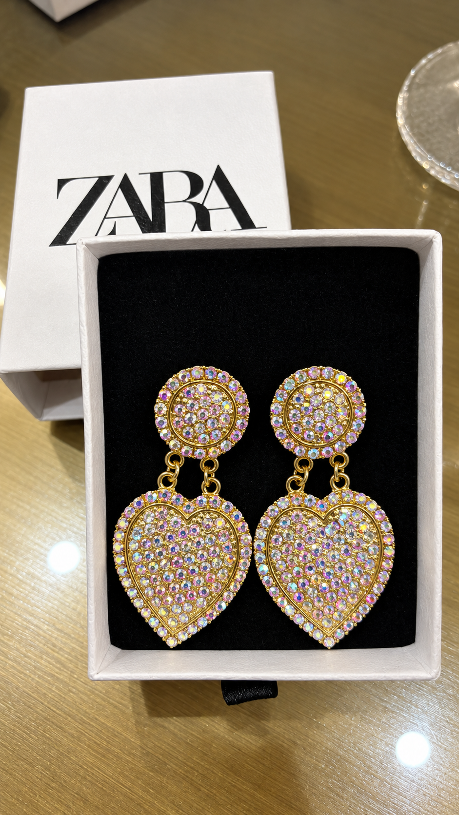 The Zara Iridescent Heart Drop Earrings