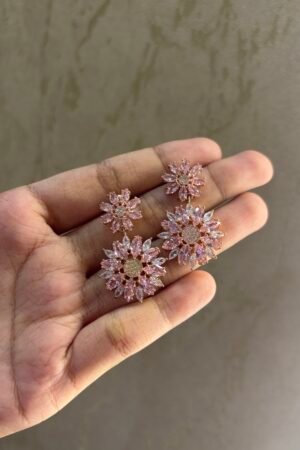 The Pink Floral Burst Earrings