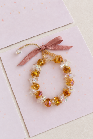 The Amber Crystal Ribbon Bracelet
