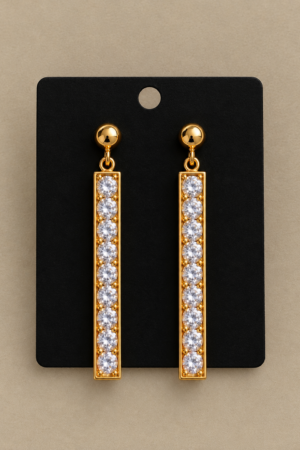 The Linear Crystal Bar Drop Earrings