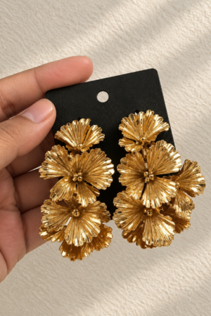 The Golden Petal Cascade Earrings