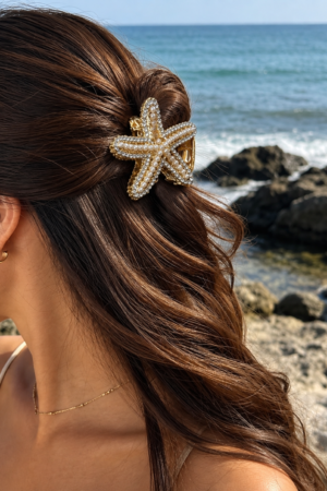 The Pearl & Crystal Starfish Hair Claw