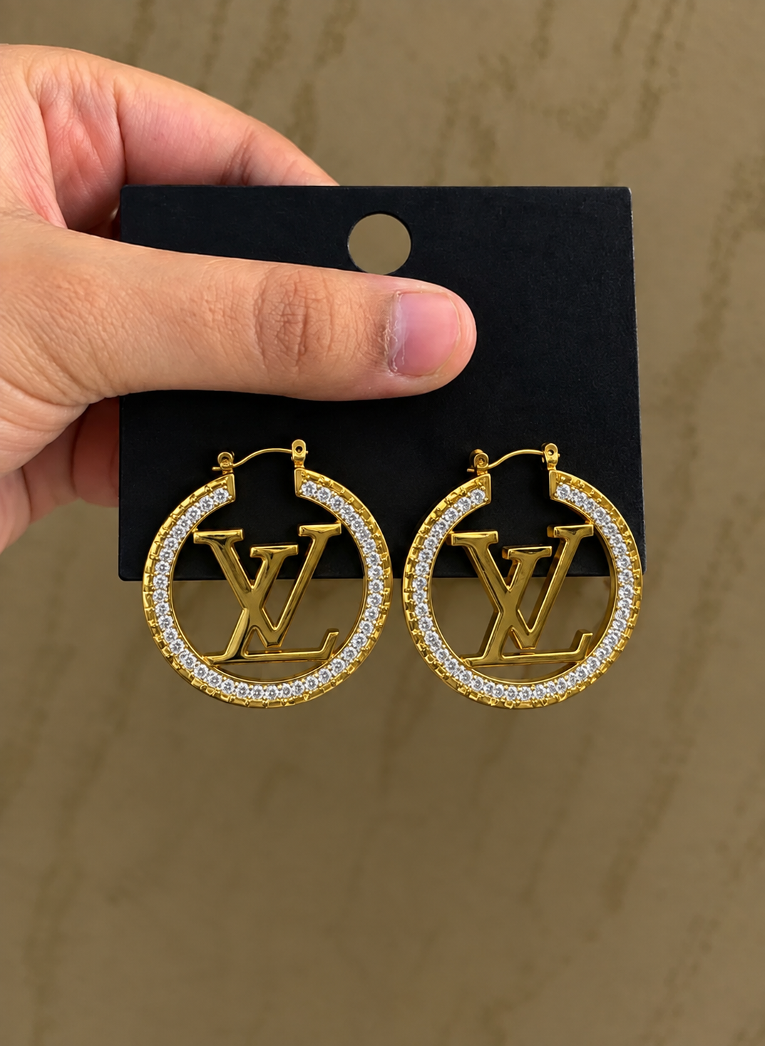 The LV Luxe Crystal Hoops