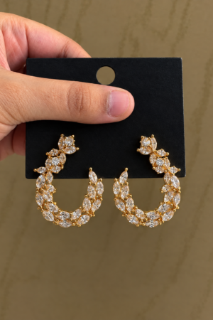 The Crystal Laurel Crescent Earrings
