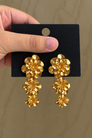 The Golden Bloom Cascade Earrings