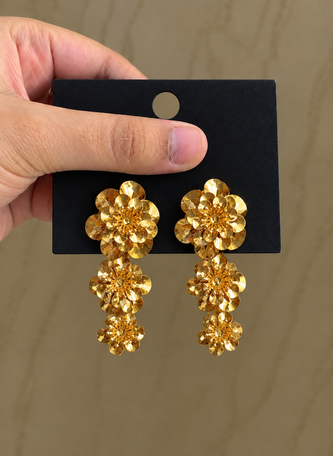 The Golden Bloom Cascade Earrings
