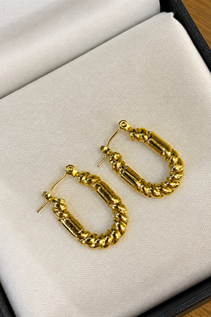 The Golden Twisted Oval Hoops