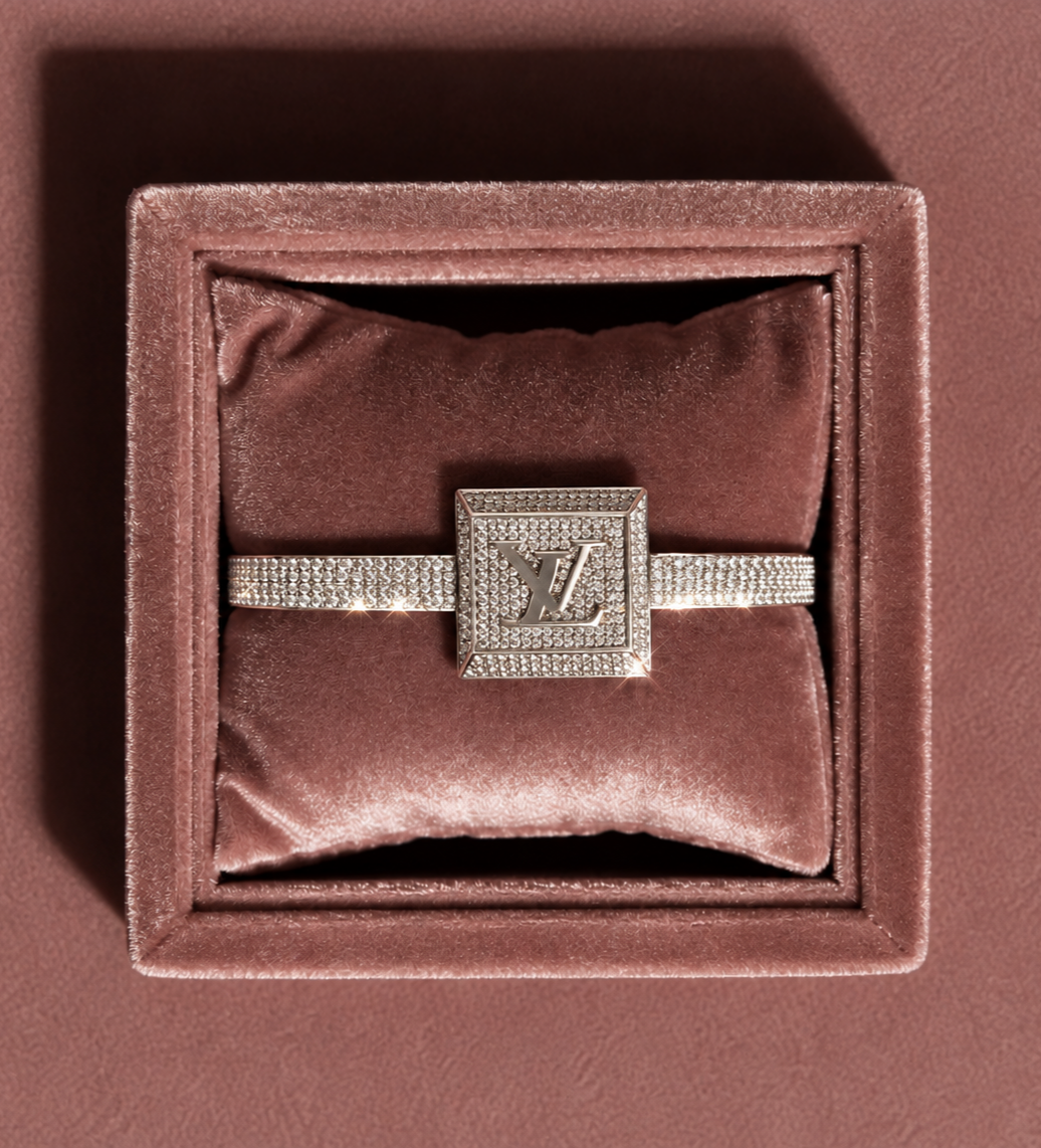 The Silver LV Pavé Cuff